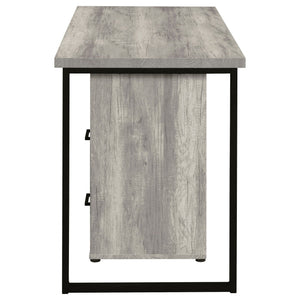 Corrado - L-Shape Office Desk With Storage - Gray