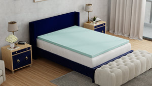 Omne Sleep Plush 3 Inch Twin Memory Foam Cooling Mattress Topper