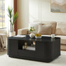 Modern Luxury Oval Coffee Table with Drawers and Storage Compartment