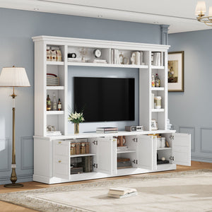 All-In-One TV Stand With Bookcase for TVs Up to 70 Inches - Black or White