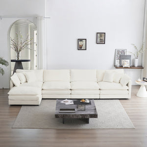 Modular Sectional Sofa for Living Room, U Shaped Couch 5 Seater Convertible with Ottoman