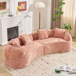 Curved Compressed Sofa, Nordic-Style Design For Living Room