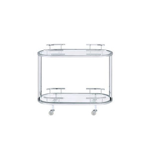 Piffo - Serving Cart Set - Clear Glass & Chrome