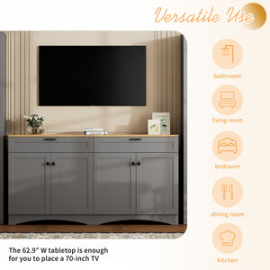 ON-TREND 3-Piece Farmhouse Entertainment Center