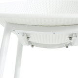 Modern Gable Outdoor Barstool Set of 2 with Weather-Resistant Plastic and Iron in White