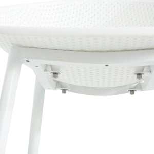 Modern Gable Outdoor Barstool Set of 2 with Perforated Design - White