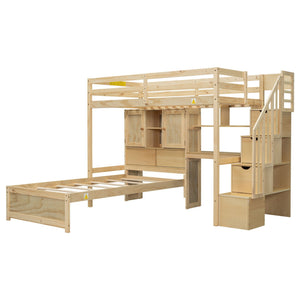 Loft Bed With Built In Desk And Staircase