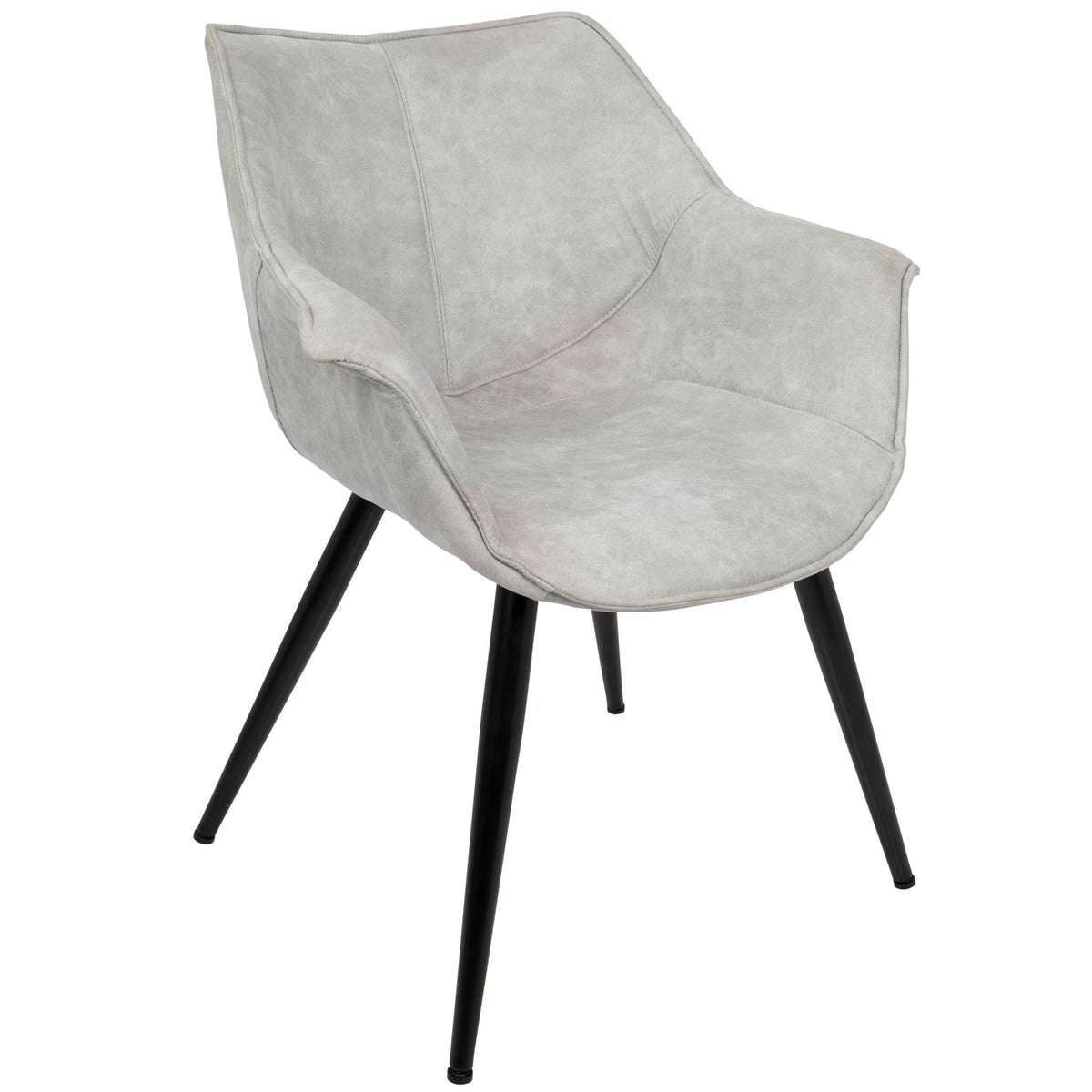 Wrangler Industrial Chair Set of 2 with Cushioned Armrests - Light Gray