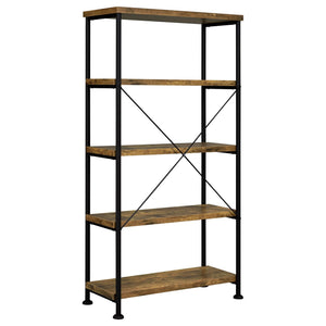 Avon - 2 Piece Computer Desk And Bookcase With 3 Drawers - Rustic Brown