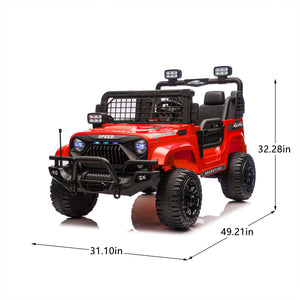 24V Two-Seater Kids Ride-On Electric Truck with Parental Control