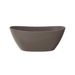 61 Inch Freestanding Solid Surface Soaking Bathtub