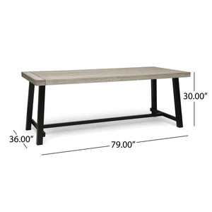 Equilibrium - Outdoor Dining Table With Wooden Frame And Slat Top