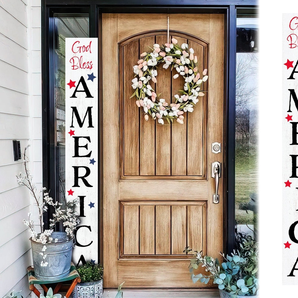 72in God Bless America Porch Sign - Tuesday Morning - Front Porch Decor