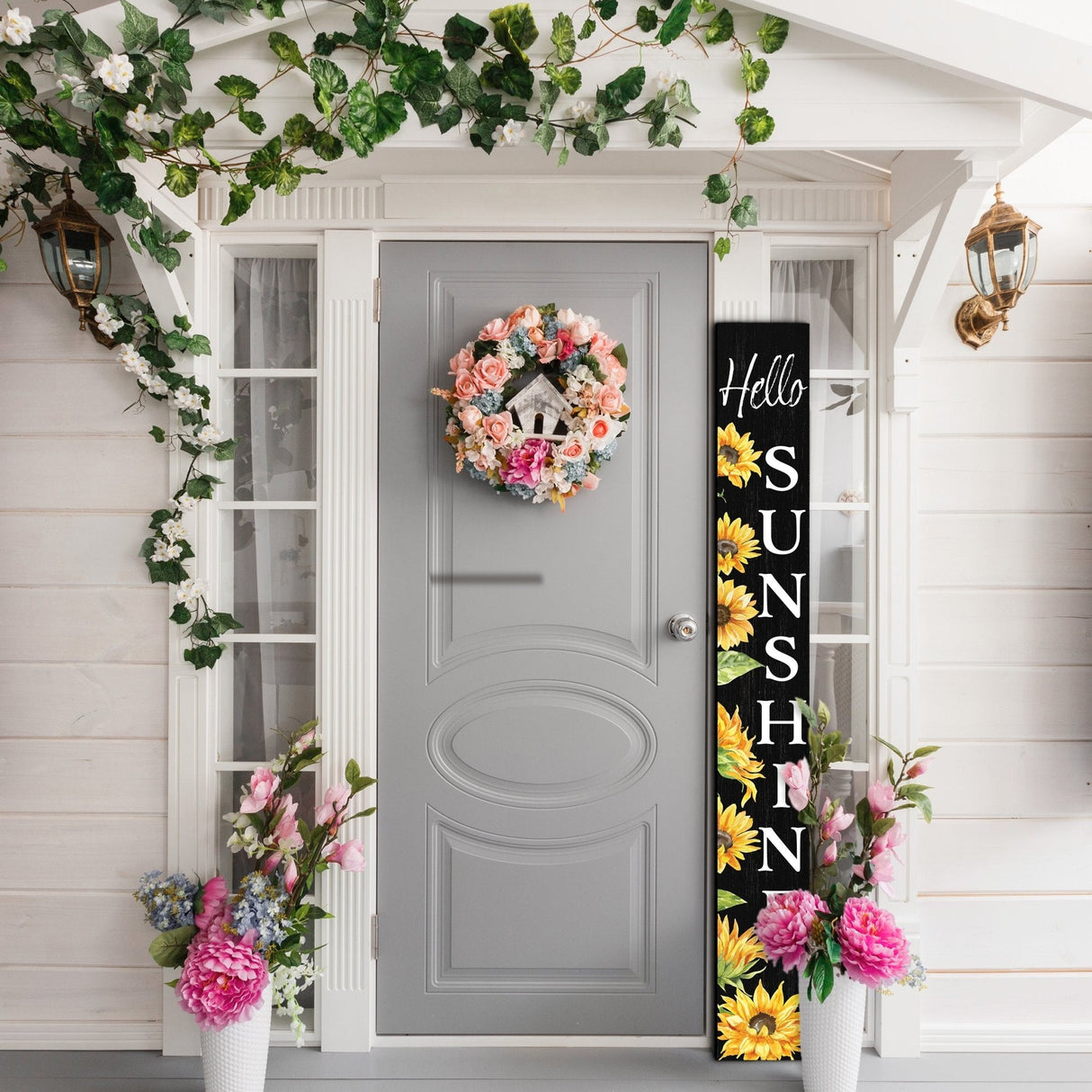 72In Sunflower Hello Sunshine Porch Sign - Tuesday Morning - Wall Signs