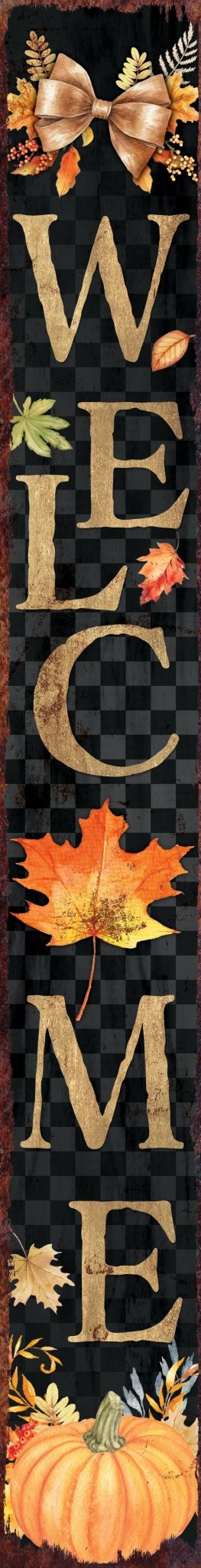 72in Wooden Fall Welcome Porch Sign - Front Door Decor for Seasonal Celebrations, Vintage Fall Decoration - Tuesday Morning - Wall Signs