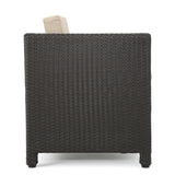 PUERTA Club Chair MP1 Outdoor Comfort Weather-Resistant Cushions Mixed Black Faux Rattan
