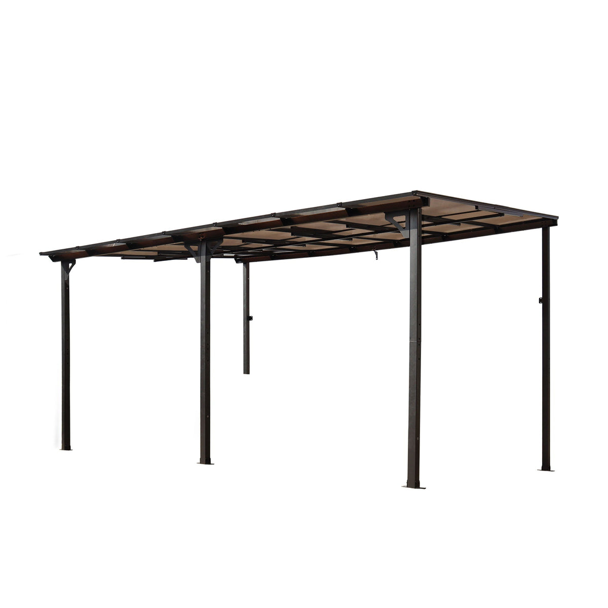 Wall Mounted Outdoor Pergola Gazebo with Heavy Duty Metal Awning and Roof