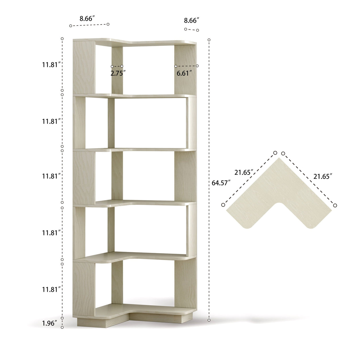 L-Shaped Corner Bookshelf