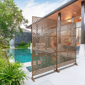 Freestanding Outdoor & Indoor Freestanding Metal Privacy Screen