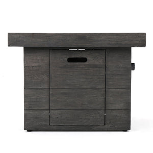 Anchorage - Wood Square Fire Pit 40, 000 Btu - Gray