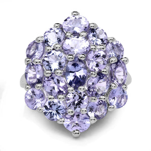 5.28 Carat Genuine Tanzanite .925 Sterling Silver Ring