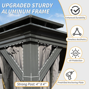 12' X 14' Hardtop Gazebo With Drainage System