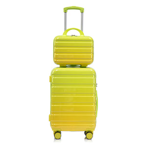 14'/20' 2-Piece PC Spinner Wheel Luggage Set with Gradient Color and Lock