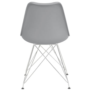 Padded Side Chair And Soft Upholstered Seat (Set of 2) - Gray