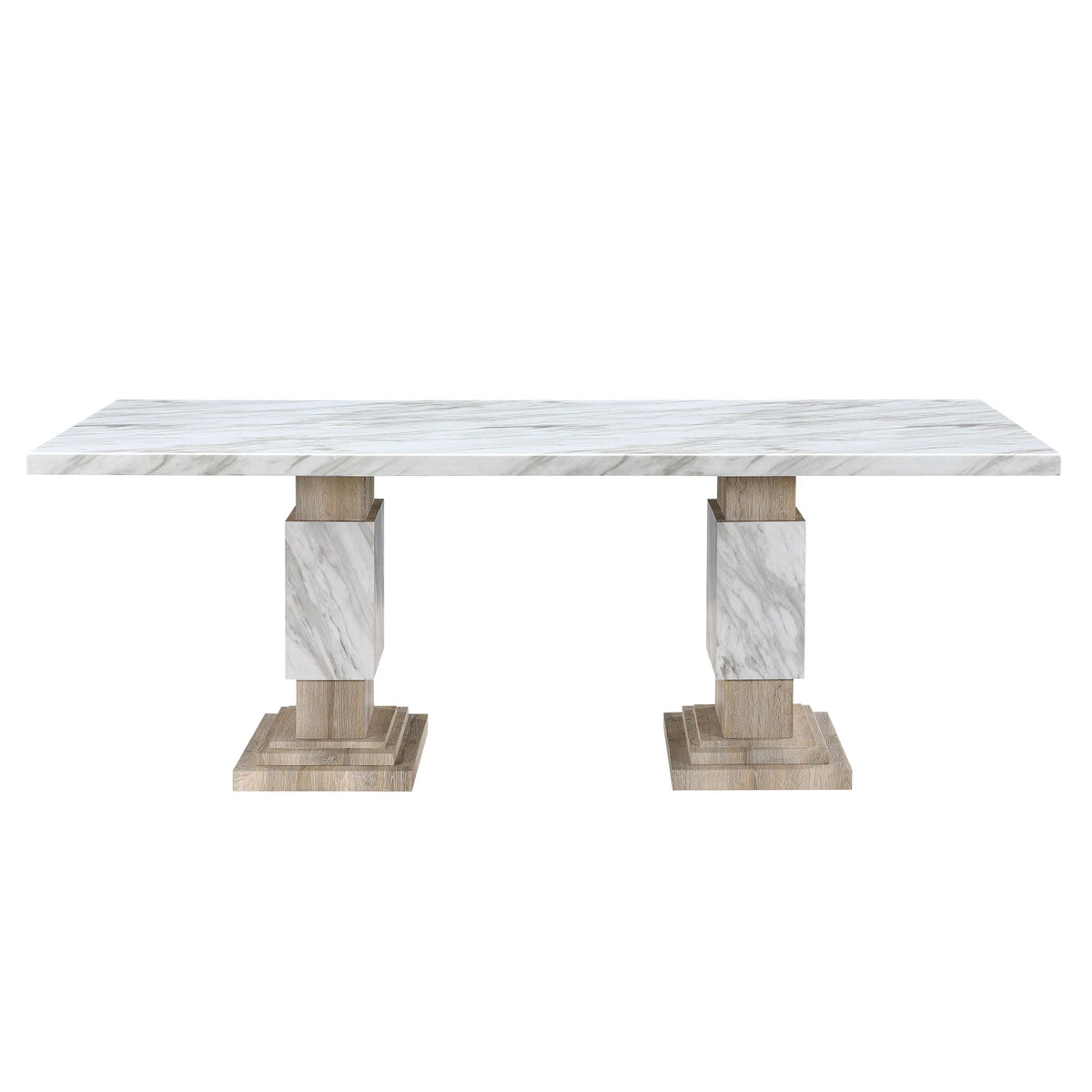 Stacey - Dining Table With Pedestal Base - Beige