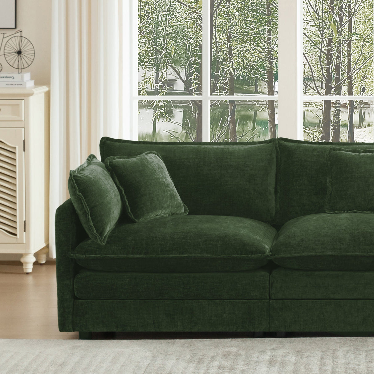 U-Shaped Sectional Sofa with Reversible Footrest