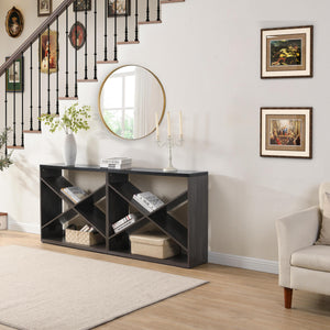 Modern X-Frame Console Table – Elegant Entryway and Office Storage