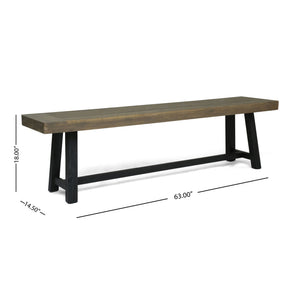 Cloud Outdoor Bench with Acacia Wood Frame and Slat Panel Design