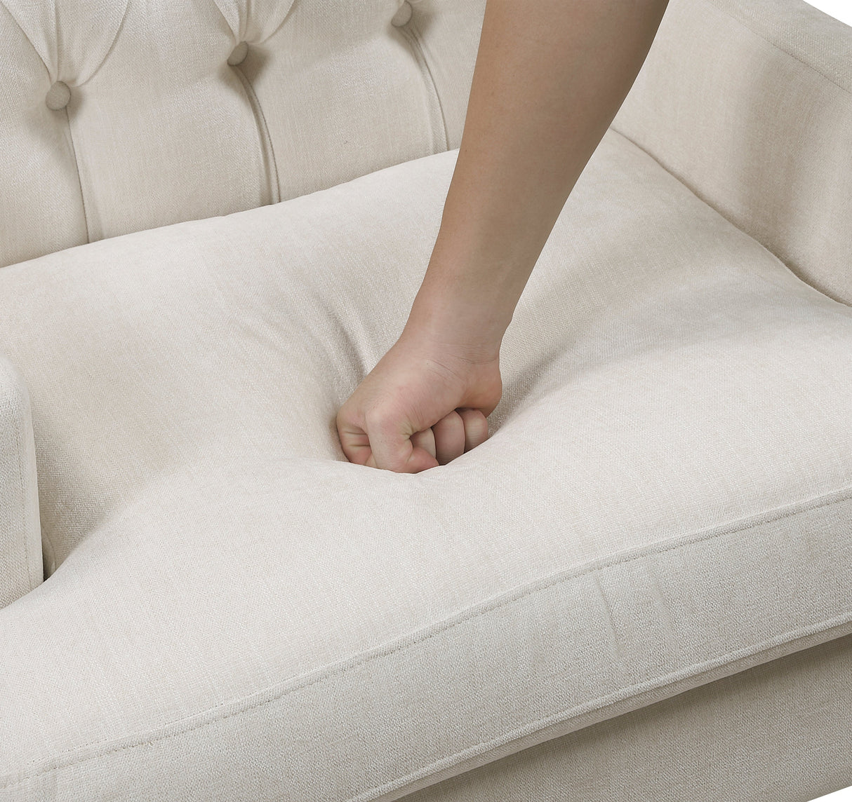 Button-Tufted Upholstered High Back Accent Chair