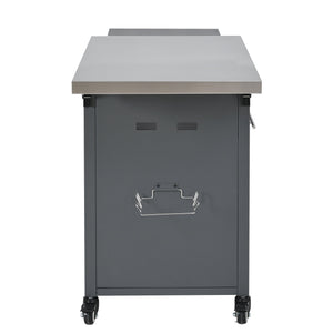 Foldable Outdoor Prep Station BBQ Cart Patio Dining Cart