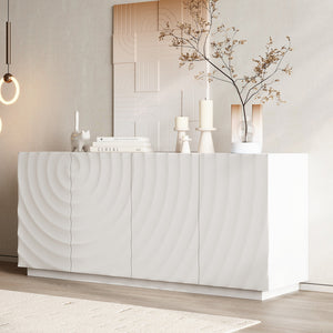 Buffet Cabinet with Storage - Modern 4-Door Sideboard