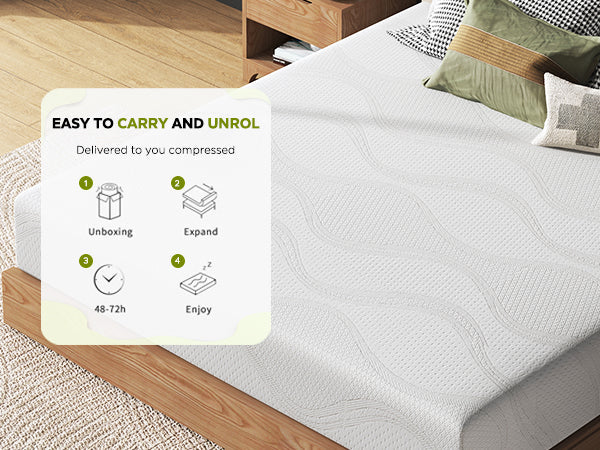 Queen Size Memory Foam Mattress with Cooling - 10 Inch