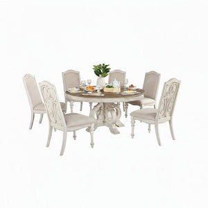 Elegant Dining Set Round Table And Side Chairs