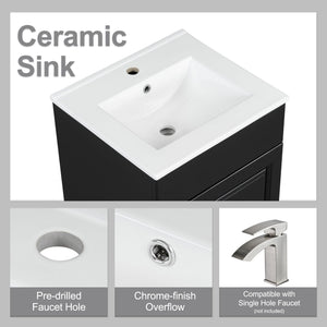 Bathroom Vanity With Sink, Cabinet With Adjustable Shelf