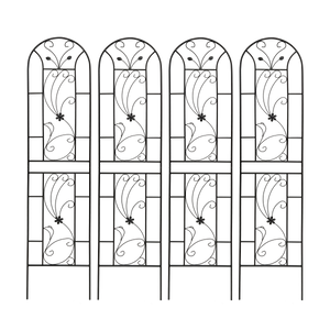 4 Pack Metal Garden Trellis 86.7'' x 19.7'' Rustproof Black