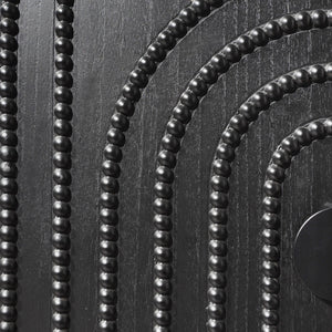 Modern Black Wood Storage Cabinet with Decorative Door, 30in Accent Sideboard for Living Room, Bedroom, or Entryway