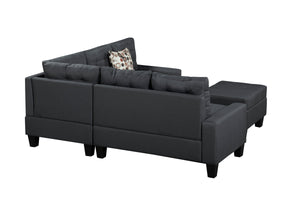 6-Piece Upholstered Sectional Sofa Grey