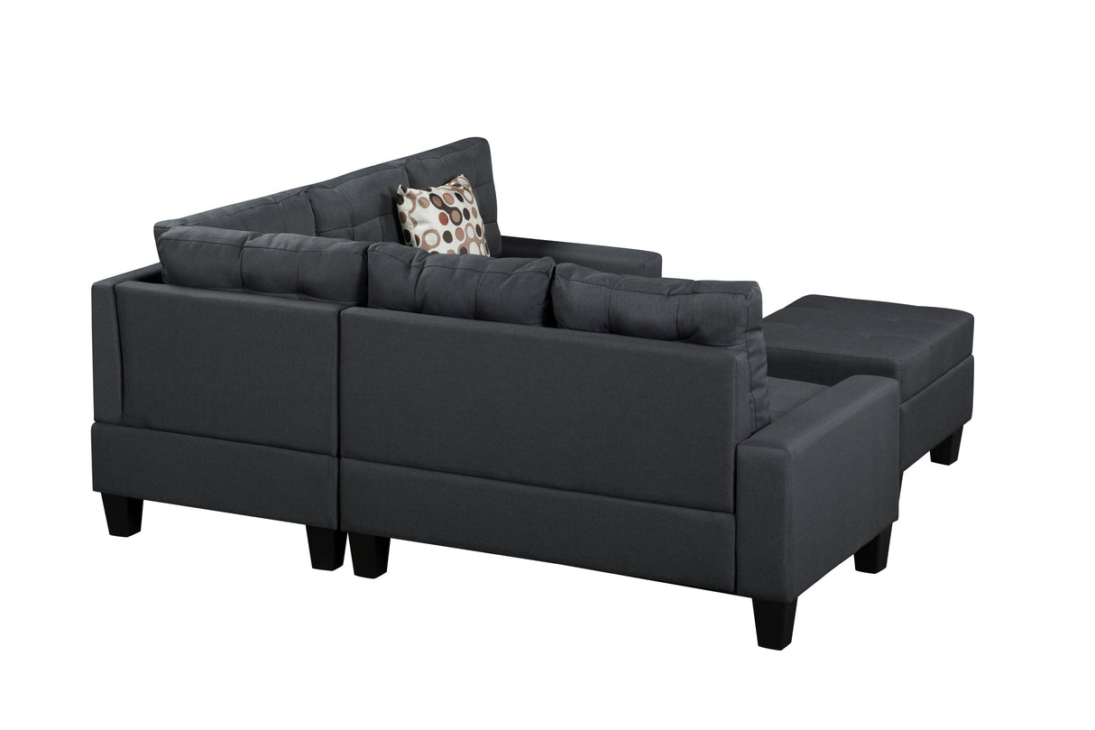 6-Piece Upholstered Sectional Sofa Grey