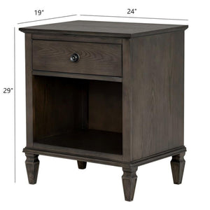 Victoria Nightstand with Open Storage - French Design - Multiple Colors
