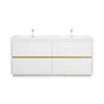Bathin Freestanding Bathroom Vanity With Double Sinks, Bathroom Storage Vanity Cabinet With Stone Resin Countertop And Soft Close Drawers
