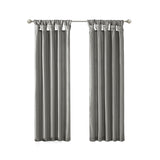Twist tab lined window curtain panel charcoal 50x120"