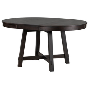 Gia Round Extendable Dining Table with 16" Leaf Wood