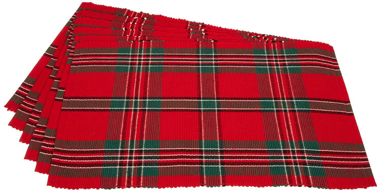 DII Holiday Plaid Placemat Set/6