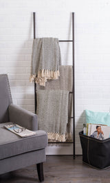 DII Handloom Chevron Cotton Throw Blanket, 50x60-Inch, Dark Brown
