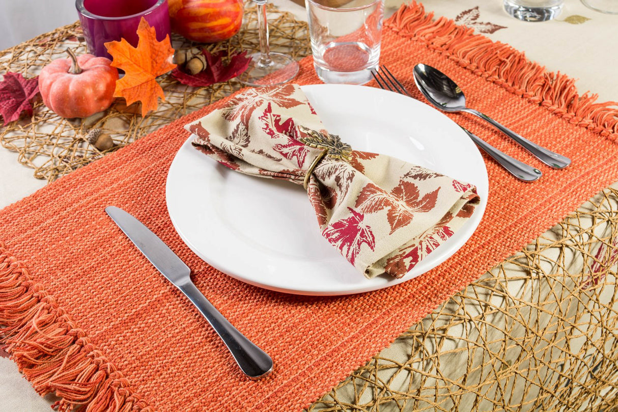 DII Spice Variegated Fringe Placemat Set/6