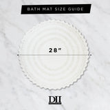 DII Crochet Bath Mat, Round, 27.5" Diameter, Gray